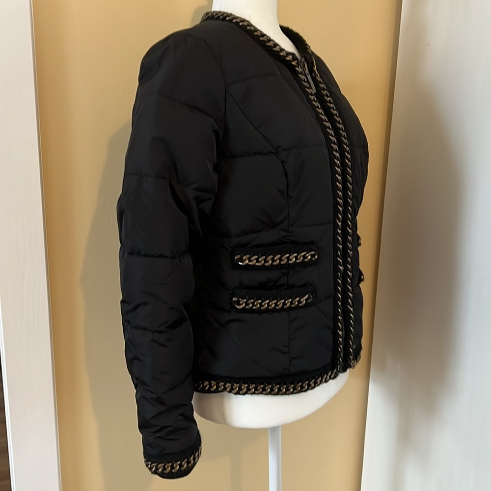 Whbm Black Chain Detail Nylon Jacket. Size Small. - image 4